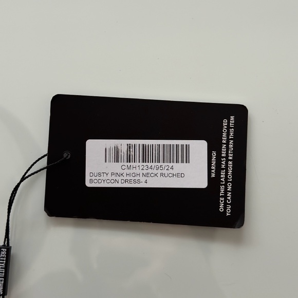 Pretty Little thing dusty pink puff sleeve dress UK size 4 US size 0 new - Picture 2 of 2